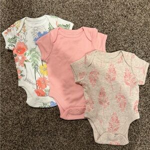 Old Navy Floral and Pink Bodysuit Trio